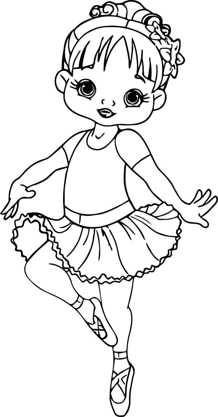 Ballerina Cartoon Girl Coloring Page