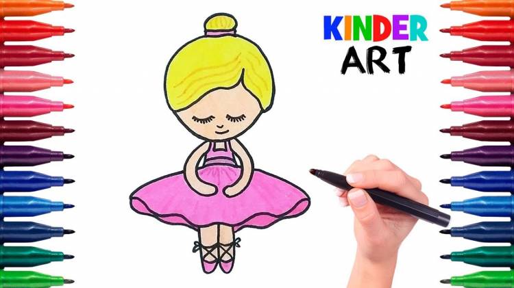 How to draw a ballerina step by step easy