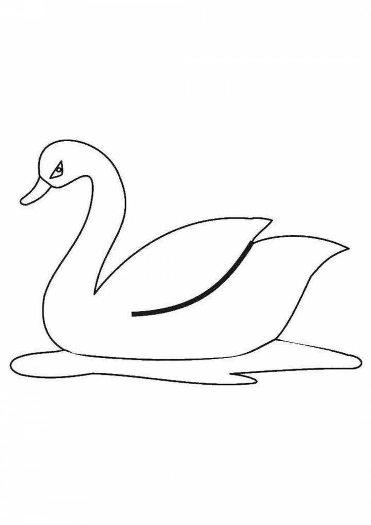 Детский рисунок лебедь