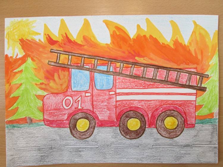 Как нарисовать пожарную машину способ
