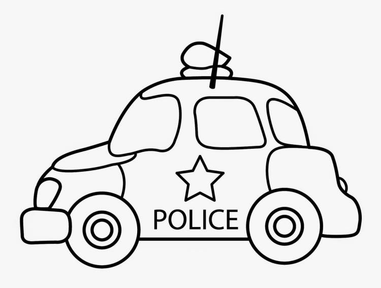 Полицейская машина рисунок для детей раскраска 