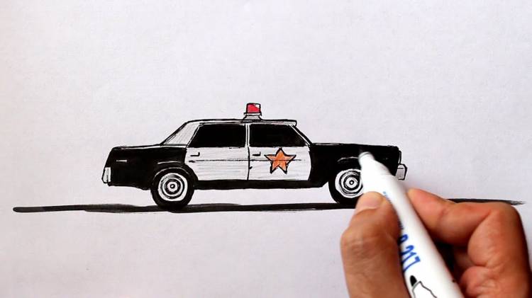 как нарисовать полицейскую машину