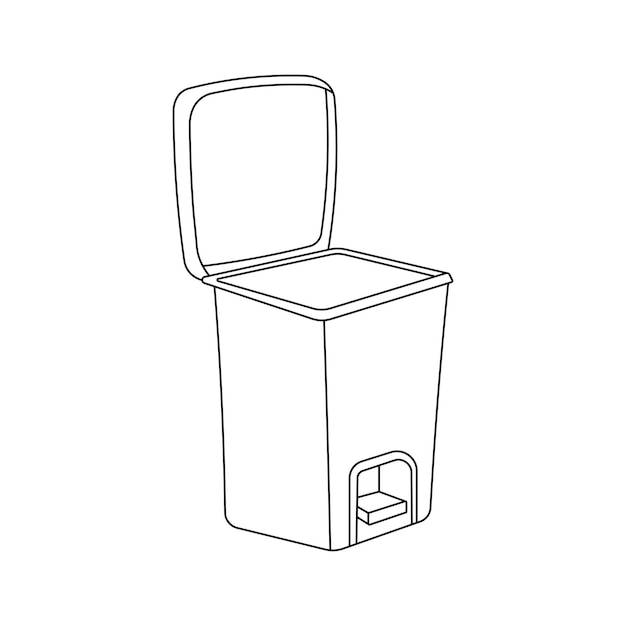 Ручной рисунок векторной иллюстрации иконки мусорного бака в стиле каракулей