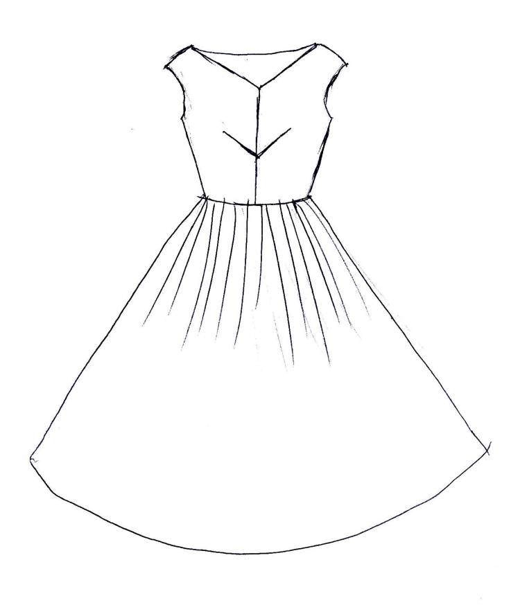 Рисунки для срисовки платья лёгкие