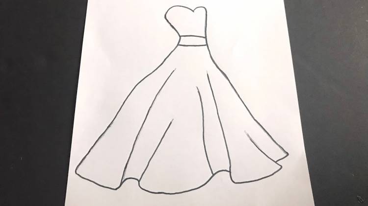 Как НАРИСОВАТЬ Платье Принцессы карандашом Своими руками Простые домашние рисунки