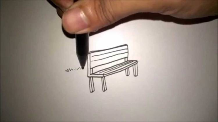 как нарисовать скамейку