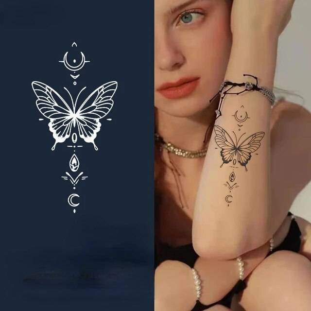 Временные тату-наклейки с пикантными бабочками, водостойкие кольца для ног, тату-наклейки с соком, наклейки для малышей Y