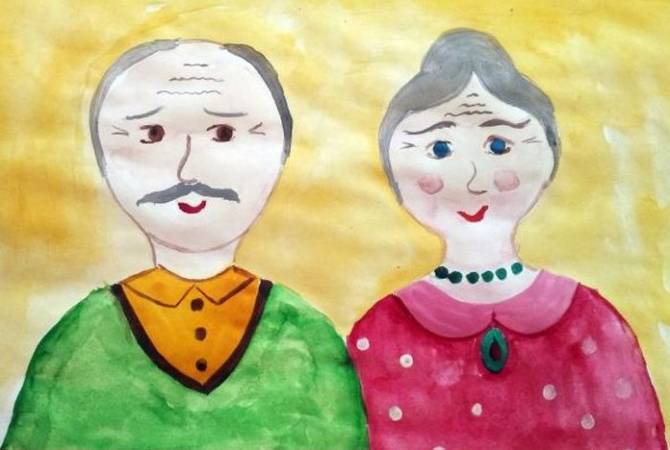 Рисунок бабушки и дедушки карандашом для детей