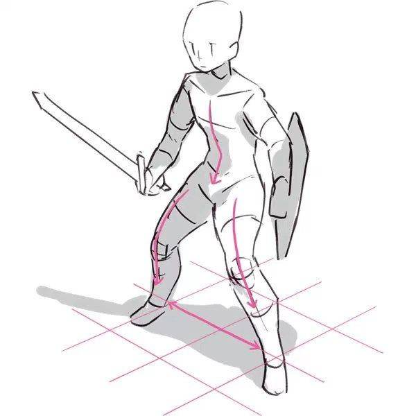 Как рисовать стойки с мечом