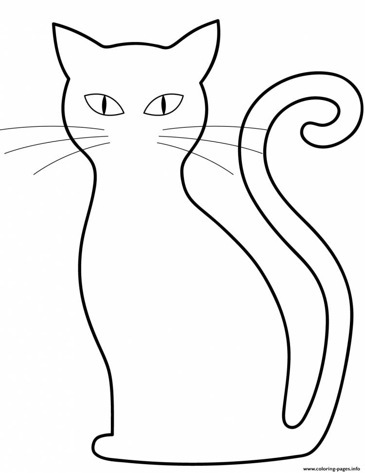 Шаблон кота для рисования