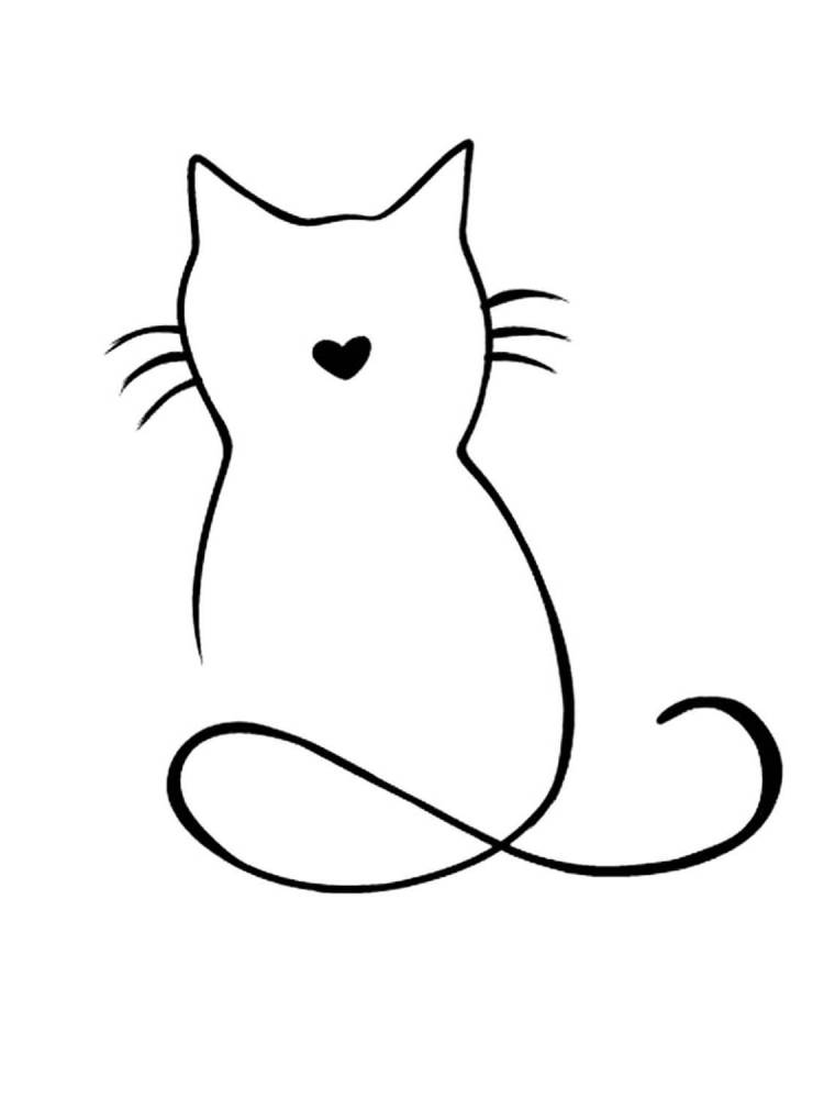 Шаблон кошки рисунок