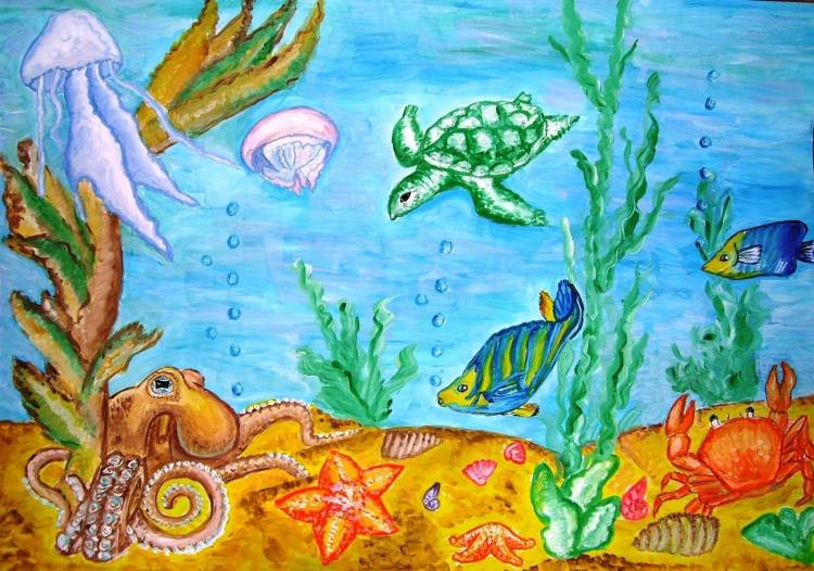 Рисунки подводный мир глазами детей