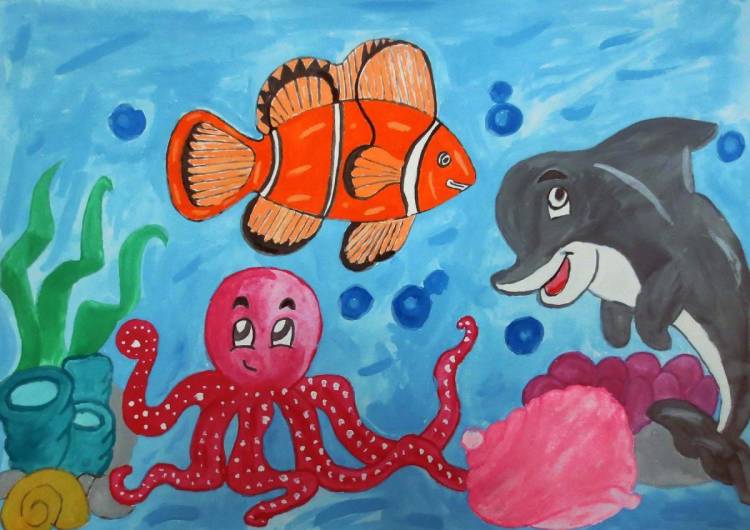 Рисунки подводный мир глазами детей