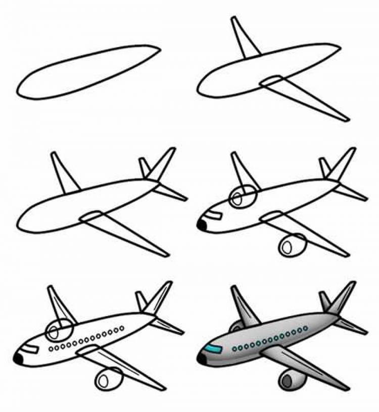 Самый легкий рисунок самолета
