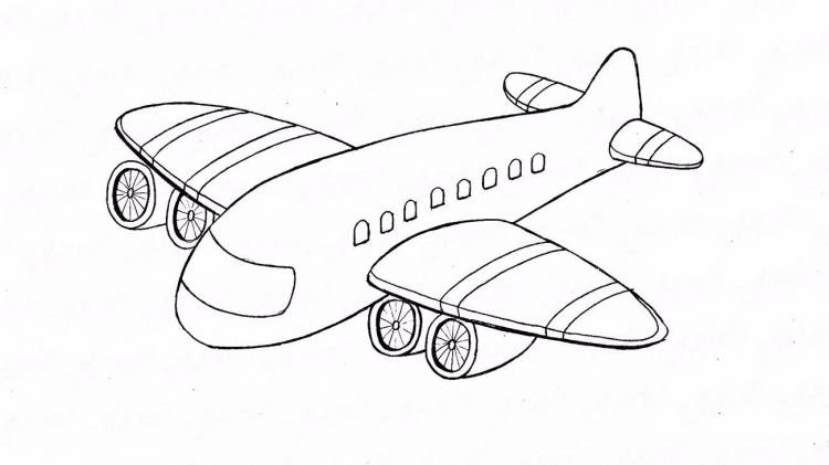 Рисунок самолёта карандашом для детей