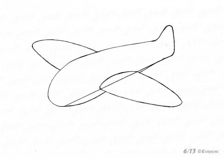 Как нарисовать самолет поэтапно карандашом 