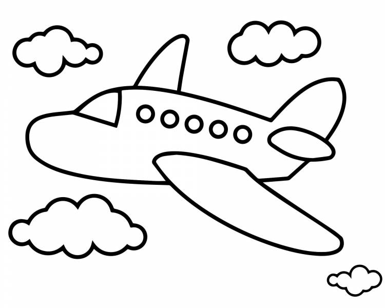 Самолет рисунок простой