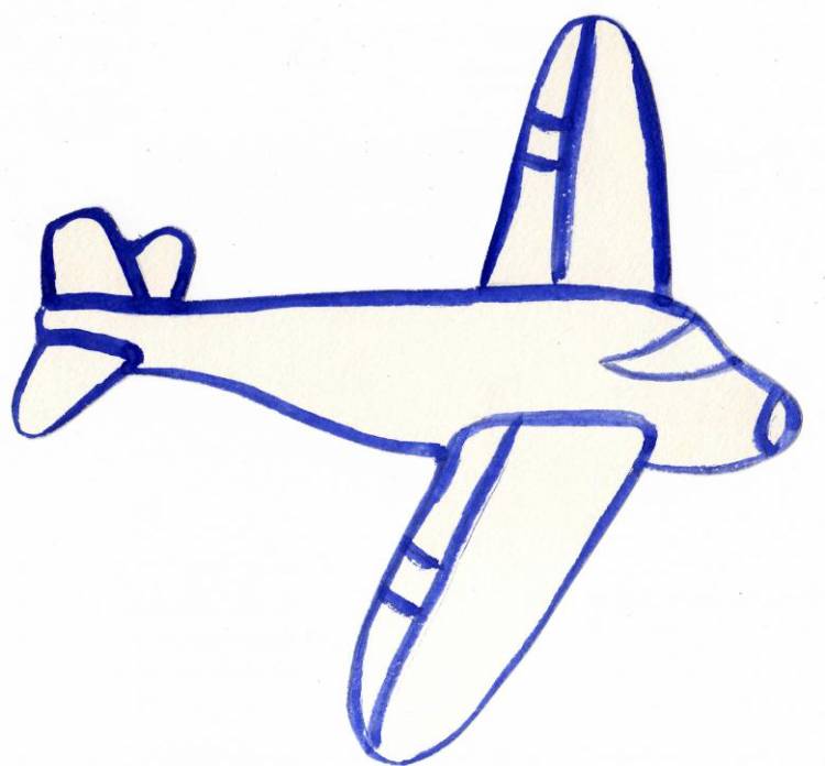 Как нарисовать самолет карандашом
