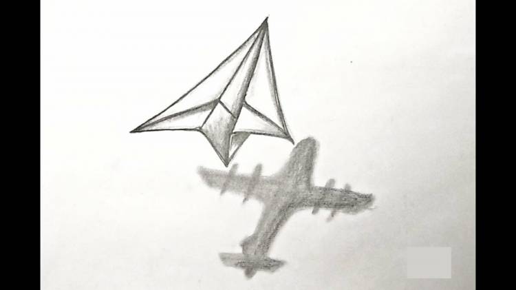 как нарисовать бумажный самолетик