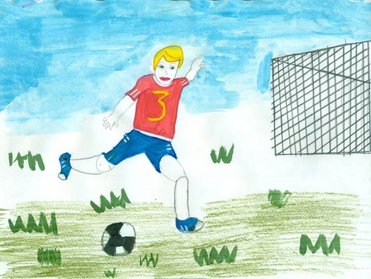 Детские рисунки на тему спорт футбол