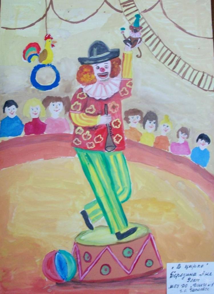 Детские рисунки на тему цирк
