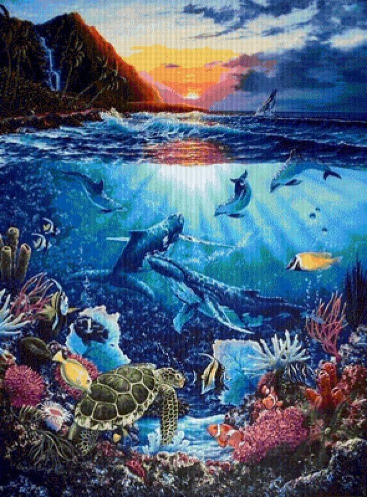 Подводный мир Визуал Картинки Морские животные Арт