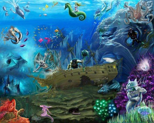 Рисунки для срисовки подводный мир 