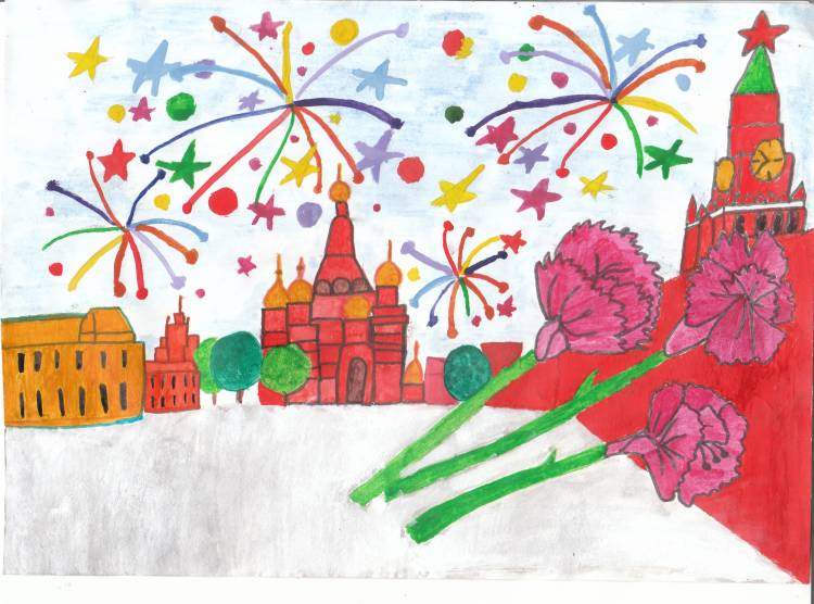 Рисунок праздничного города детский