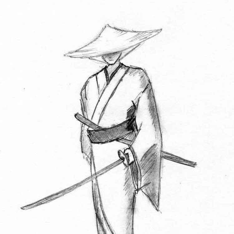 Рисунки самураев легкие 