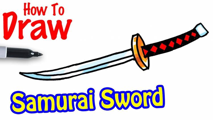 Как нарисовать меч самурая маркером
