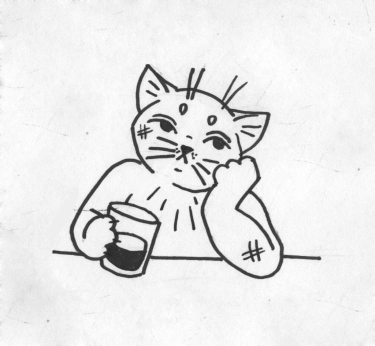 Иллюстрация к фразеологизму кот наплакал