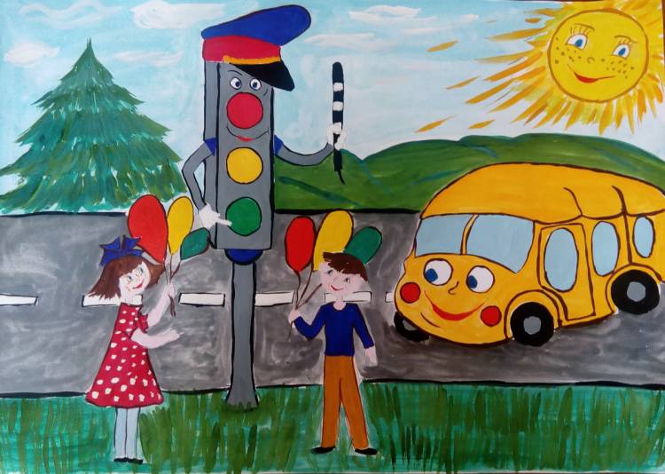 Рисунок на тему ПДД в детский сад