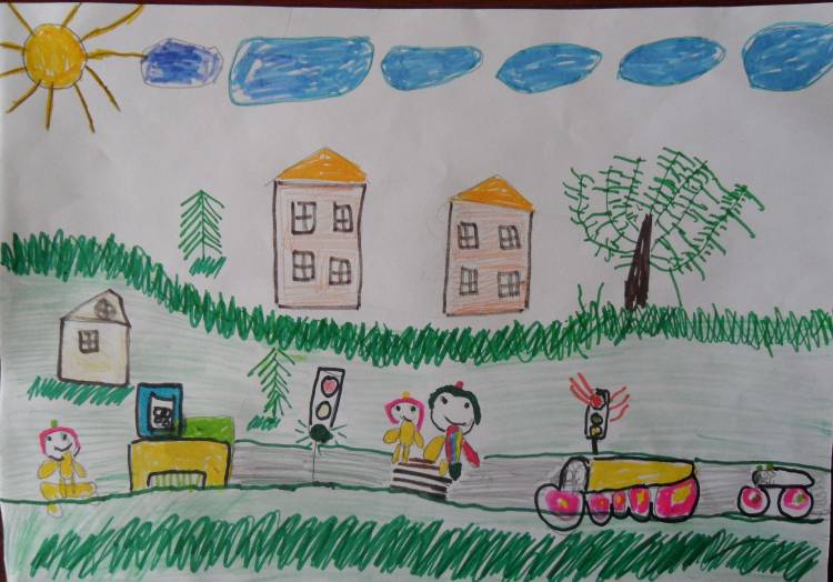 Рисунок на тему ПДД в детский сад