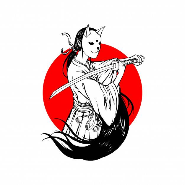 Рисунки карандашом девушка самурай 