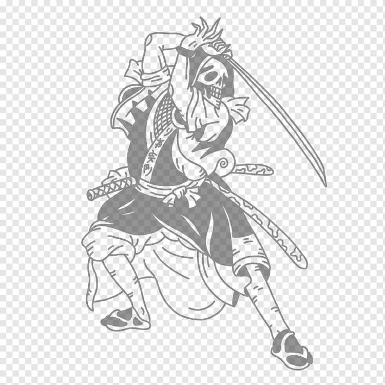 Воин-самурай, эскиз, самурай, белый, монохромный, вымышленный персонаж png