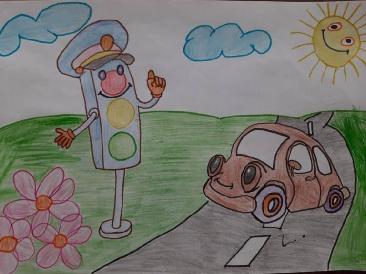 Выставка детских рисунков по ПДД «Безопасность на дороге»