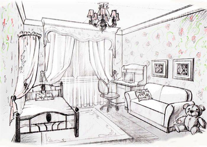 Картинки по запросу как нарисовать свою комнату с мебелью