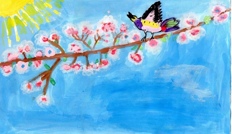 Детский рисунок Весна