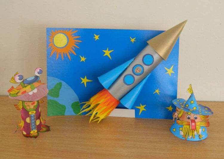 Поделки ко дню космонавтики в детский сад и школу своими руками- пошаговые видео