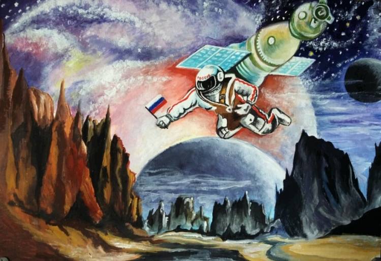 Лучшие работы Всероссийского конкурса, посвящённого Дню космонавтики «Нам звёзды опять назначают свидание»