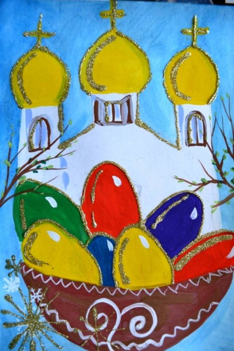 Рисунок к пасхе для детей, открытки своими руками, как нарисовать яйцо, кулич, картинки для срисовки, раскраски храмы и церкви