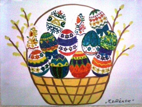 Рисование пасхальных яиц для детского сада