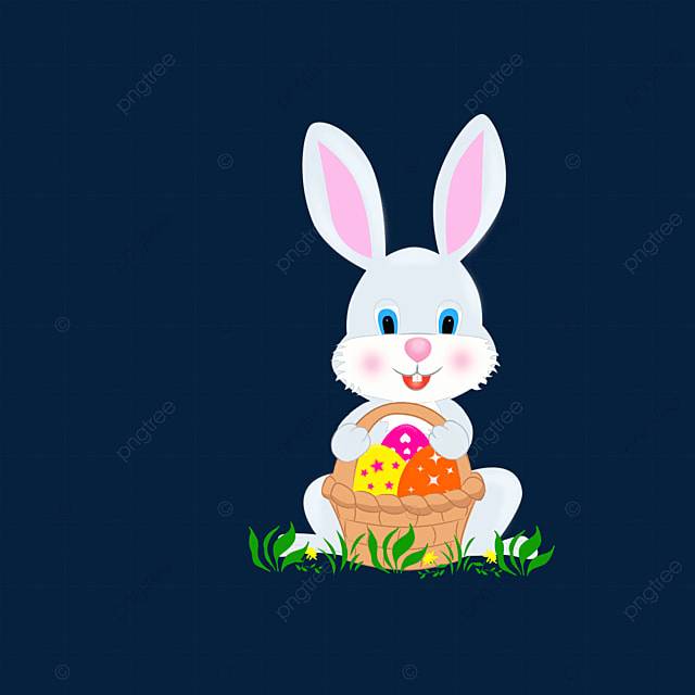 Пасхальный кролик с корзиной на прозрачном фоне PNG , Пасхальный заяц, корзины, пасхальные яйца PNG картинки и пнг PSD рисунок для бесплатной загрузки