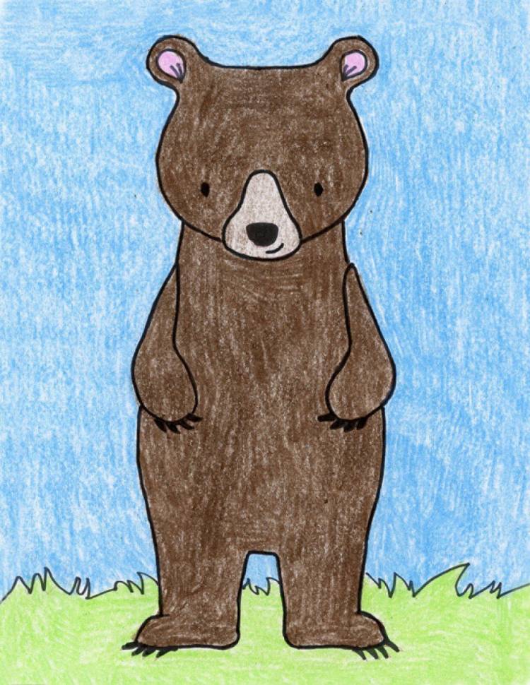 Рисунки медведя легкие