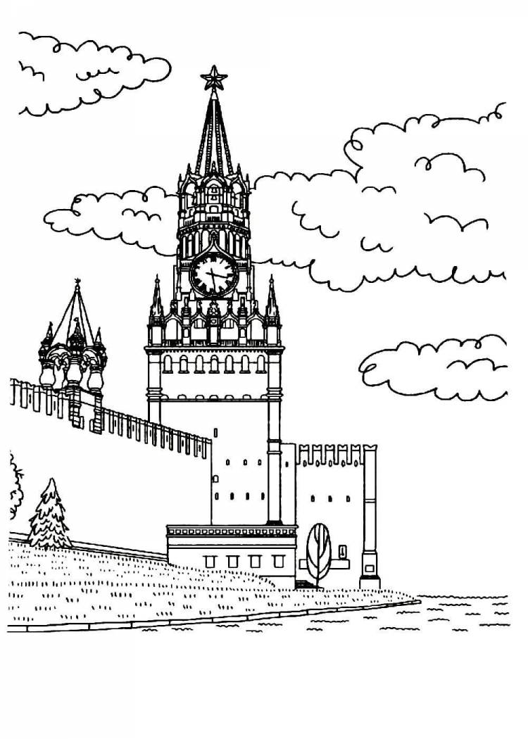 Кремль рисунок карандашом для детей