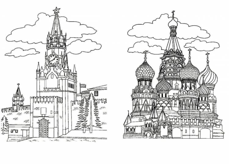 Раскраска картинка кремль