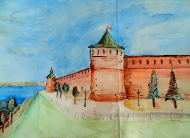 Нижегородский кремль рисунок детский