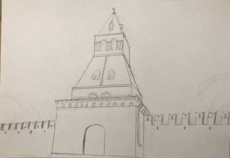 Рисунок кремлевская башня