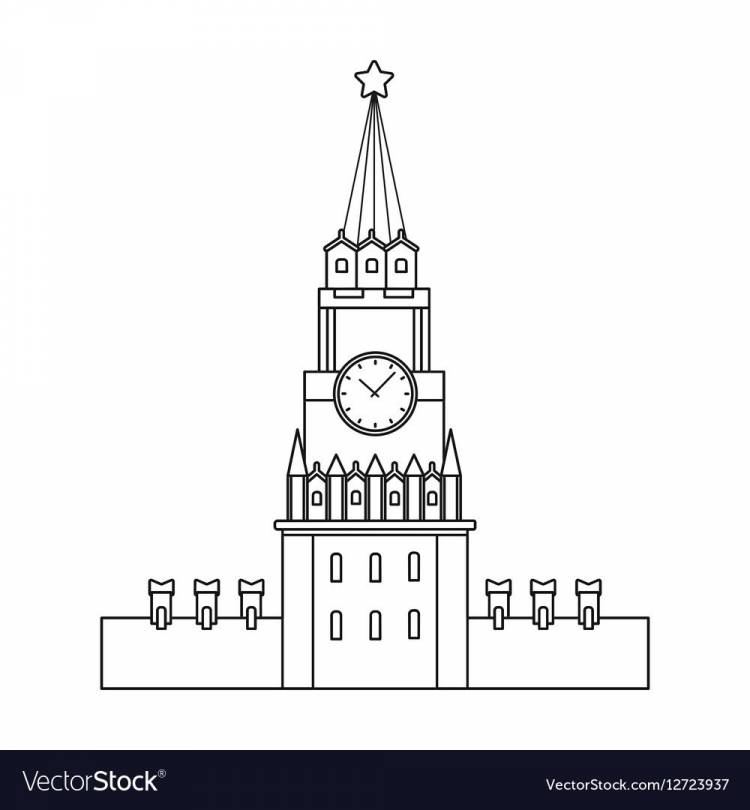 Кремль рисунок карандашом для срисовки
