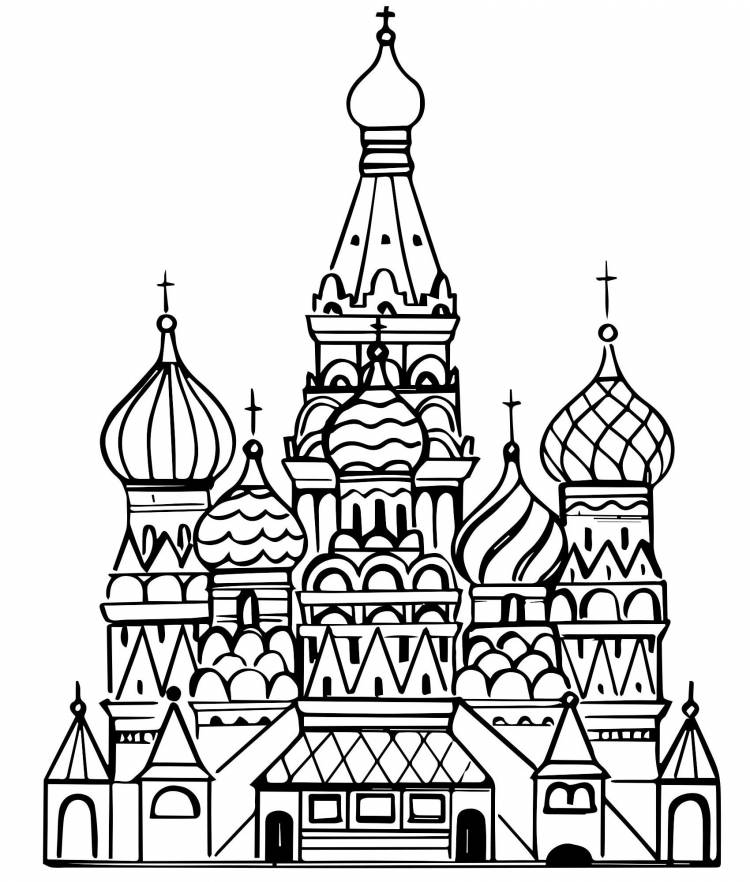 Кремль рисунок для детей раскраска 
